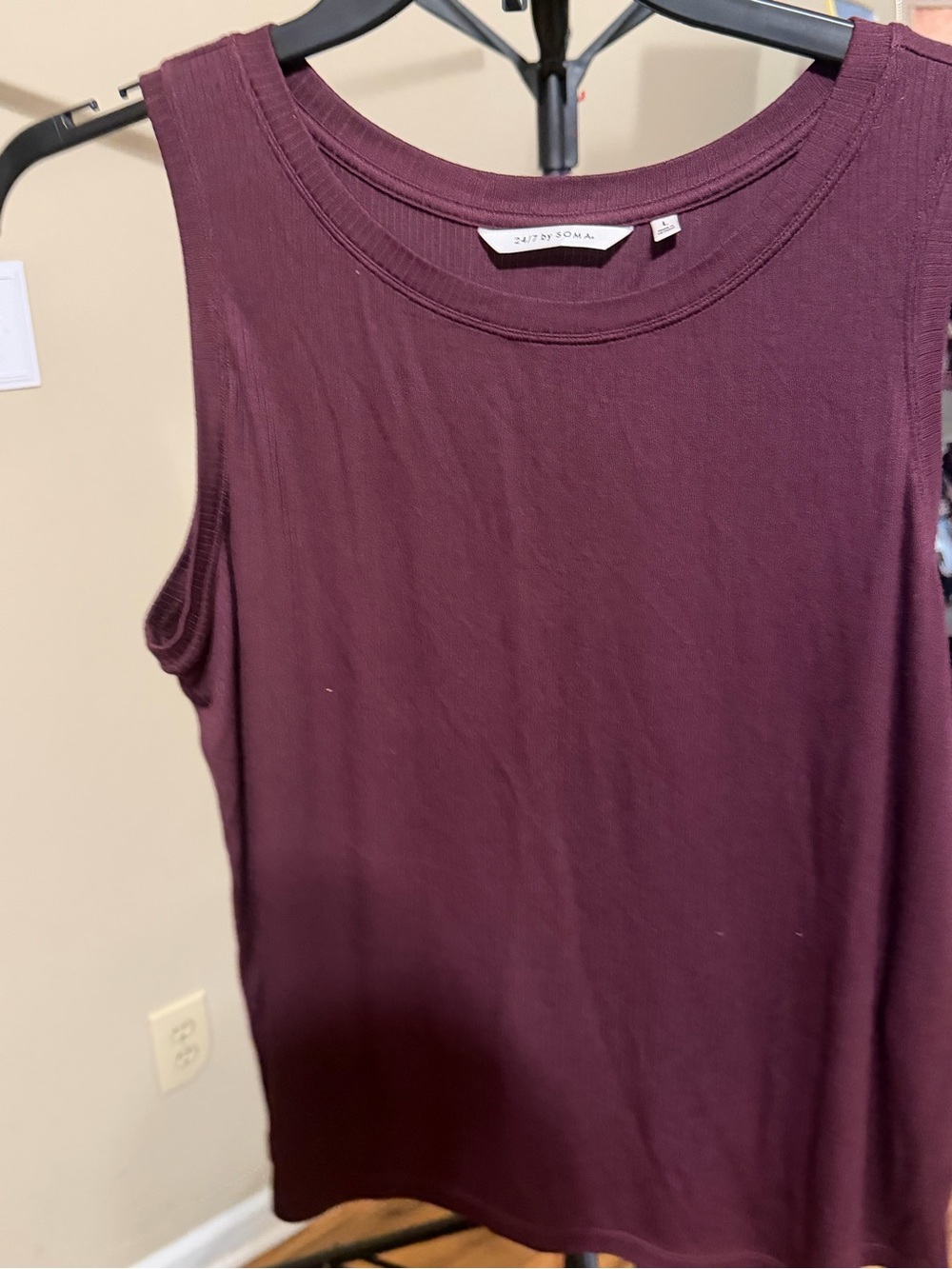 Soma Plum Sleeveless Tank Top